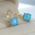 Multicolor Opal Gold Hoop Earrings