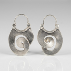 Silver Spiral Vintage Earrings