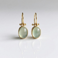 Green Drop Gold Earrings