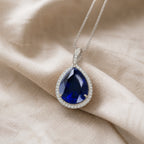 Opulent Sapphire White Gold Necklace