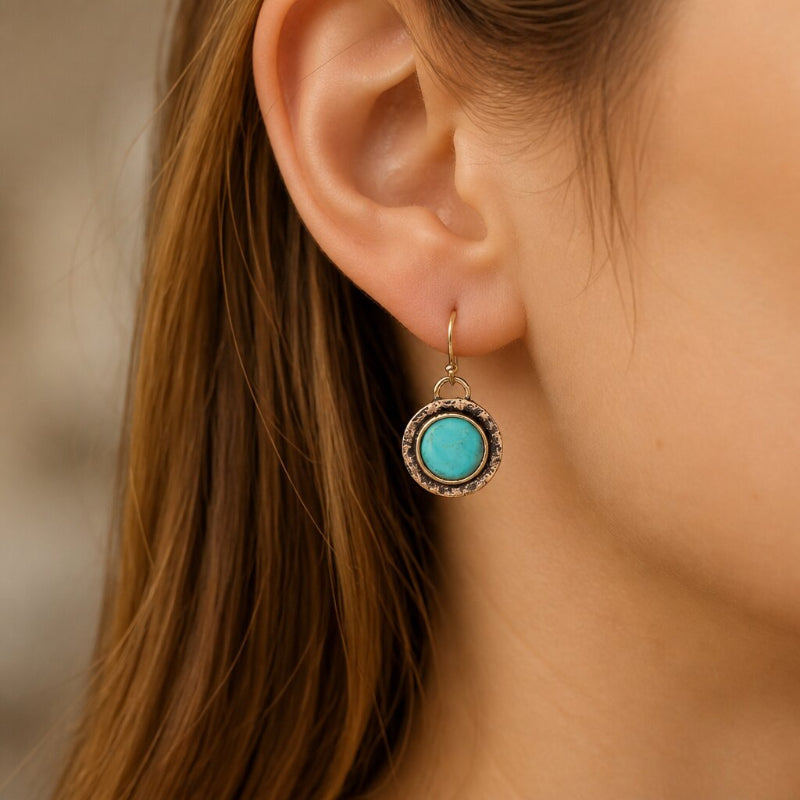 Timeless Round Turquoise Earrings