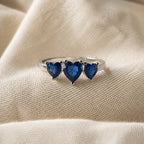 Heart-Shaped Zirconia Silver Ring