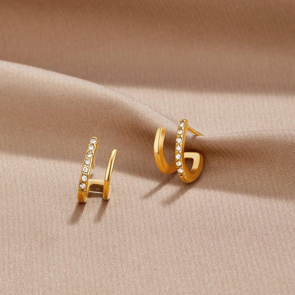 Claw Gold Crystal Earrings