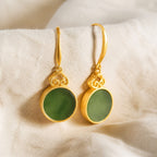 Regal Jade Flat Circle Earrings