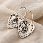 Sacred Heart Stamped Earrings