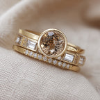 Vintage Ring with Golden Cubic Zirconia