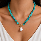 Turquoise Necklace Bracelet Set
