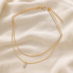 Zirconia Double Layer Necklace