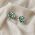 Moss Agate Octagonal Stud Earrings