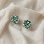 Moss Agate Octagonal Stud Earrings