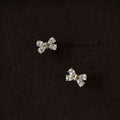 Zirconia Mini Bow Stud Earrings