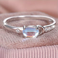 Moonstone Crescent Silver Ring