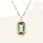 Elegant Emerald Paperclip Link Necklace