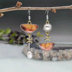 Natural Orange Stone Earrings