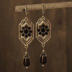 Black Crystal Drop Earrings