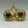 Emerald Ruby Luxe Earrings Gold