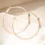 Turquoise Rose Gold Hoop Earrings