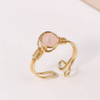 Irregular Golden Wire Wrapped Gemstone Ring