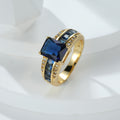 Golden Sapphire Statement Ring