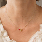 Vintage Cupid Zircon Pendant Necklace