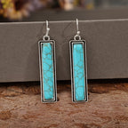 Polished Rectangular Turquoise Earrings