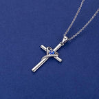 Sapphire Cross Necklace