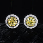 Dazzling Yellow Halo Earrings
