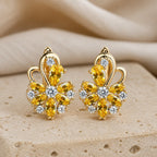 Prestigious Yellow Flower Earrings