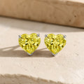 Dazzling Yellow Heart Earrings