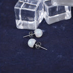 Round Opal Stud Earrings