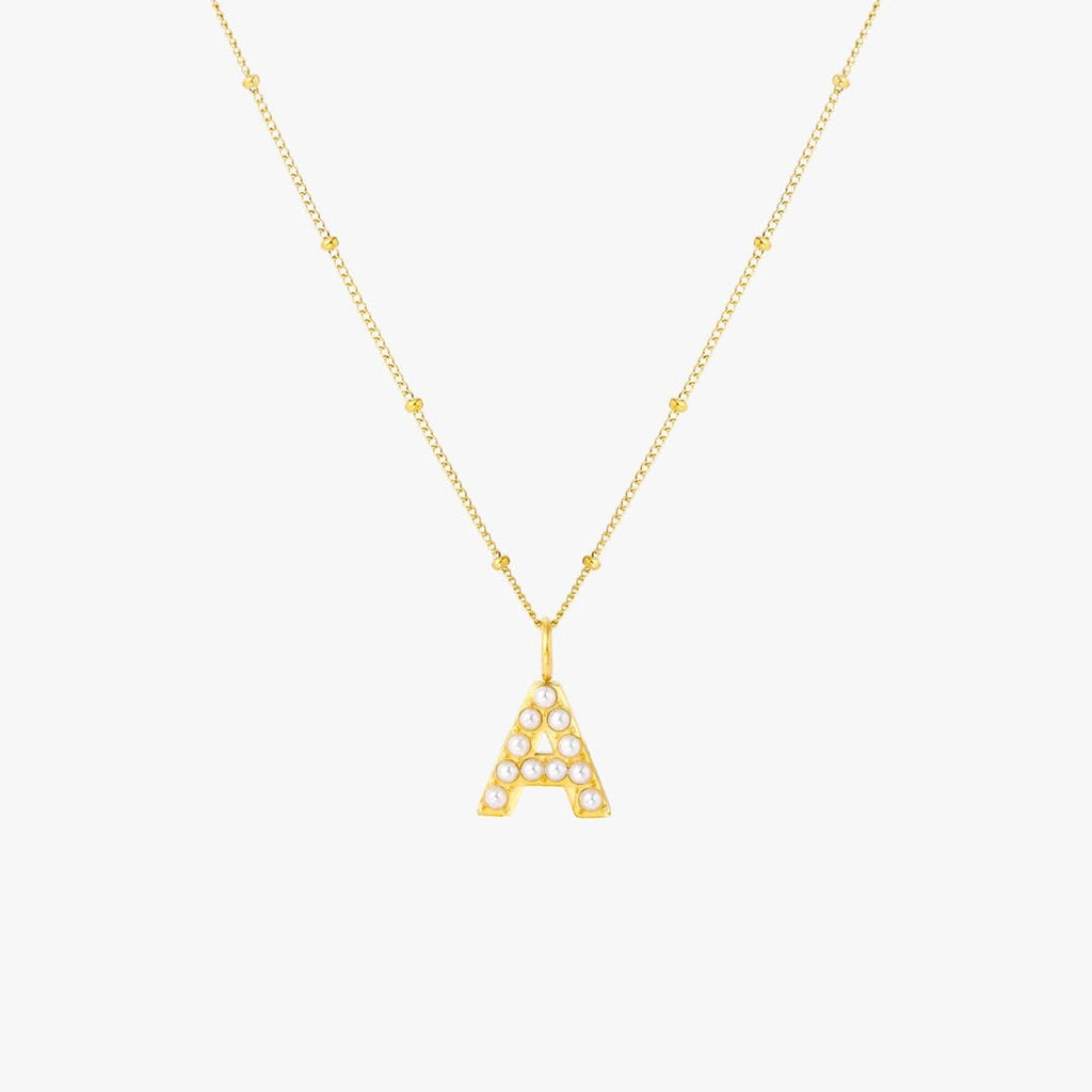 Pearl Initial Pendant Necklace