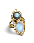 Celestial Moonstone Labradorite Ring