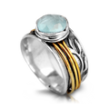 Aquamarine Spinner Silver Ring