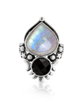 Moonstone and Onyx Celestial Ring