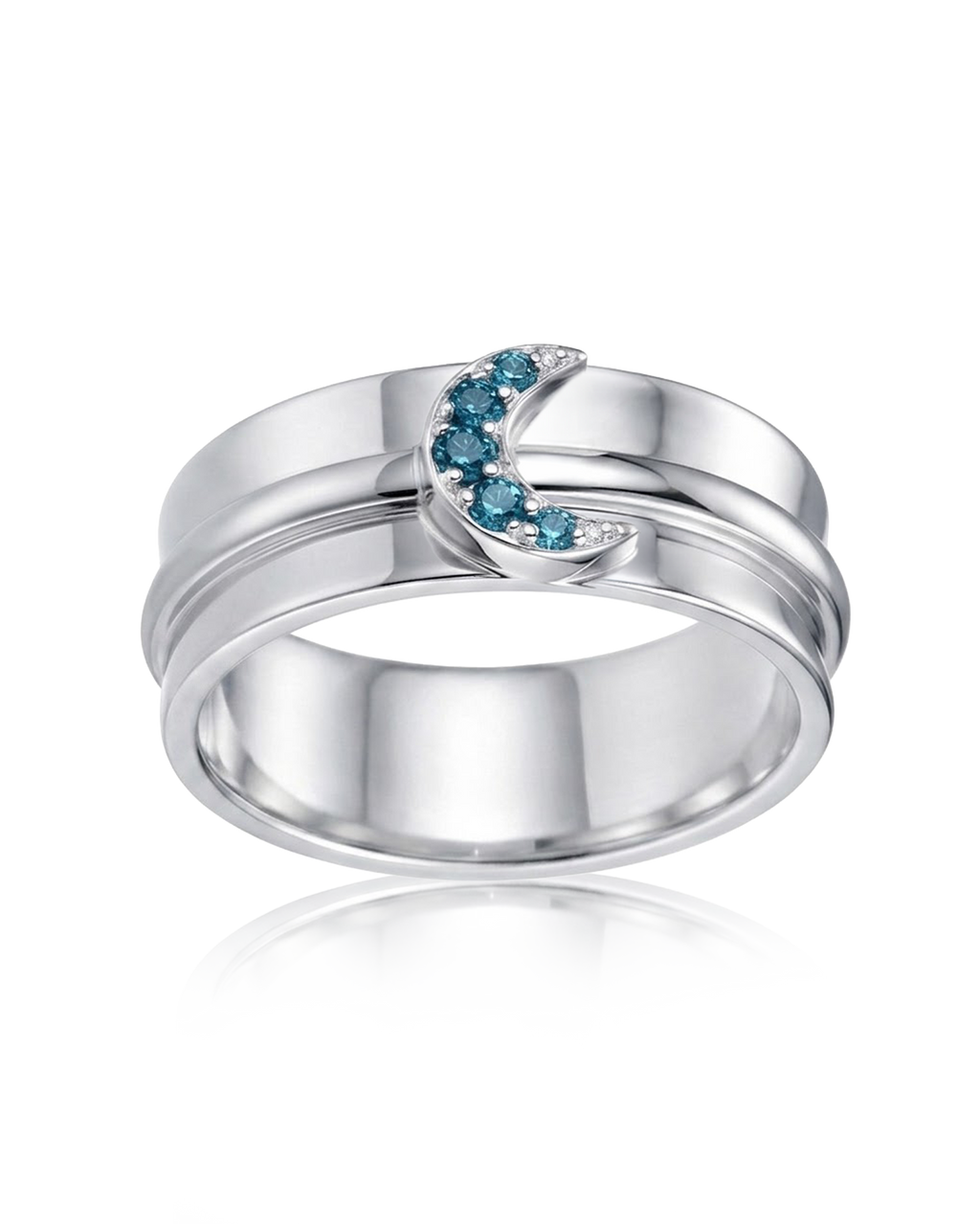 Blue Topaz Moon Fidget Ring
