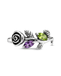 Amethyst and Peridot Rose Ring