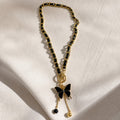 Black Tassel Butterfly Pendant Necklace