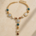Boho Geometric Stone Charm Necklace