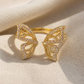 Butterfly Zirconia Inlaid Ring