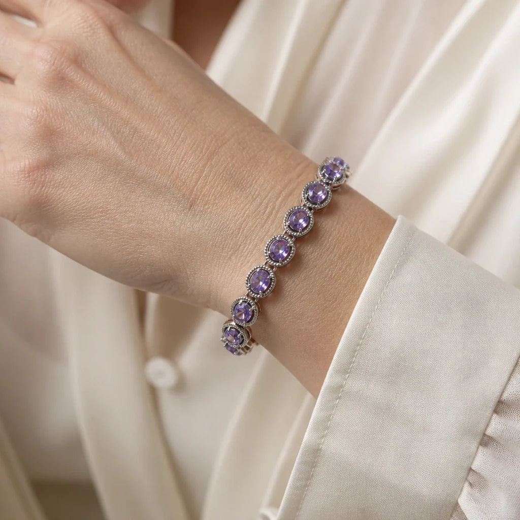 Cubic Zirconia Link Bracelet