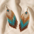 Geometric Boho Beads Tassel Earrings