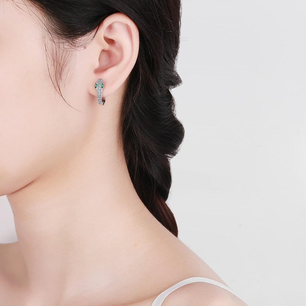Sterling Silver Snake Earrings