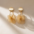 Lustrous Flower Drop Earrings