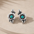 Lustrous Turquoise Flower Earrings