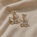 Pearl Butterfly Gold Earrings