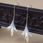 Elegant Silver Flower Earrings