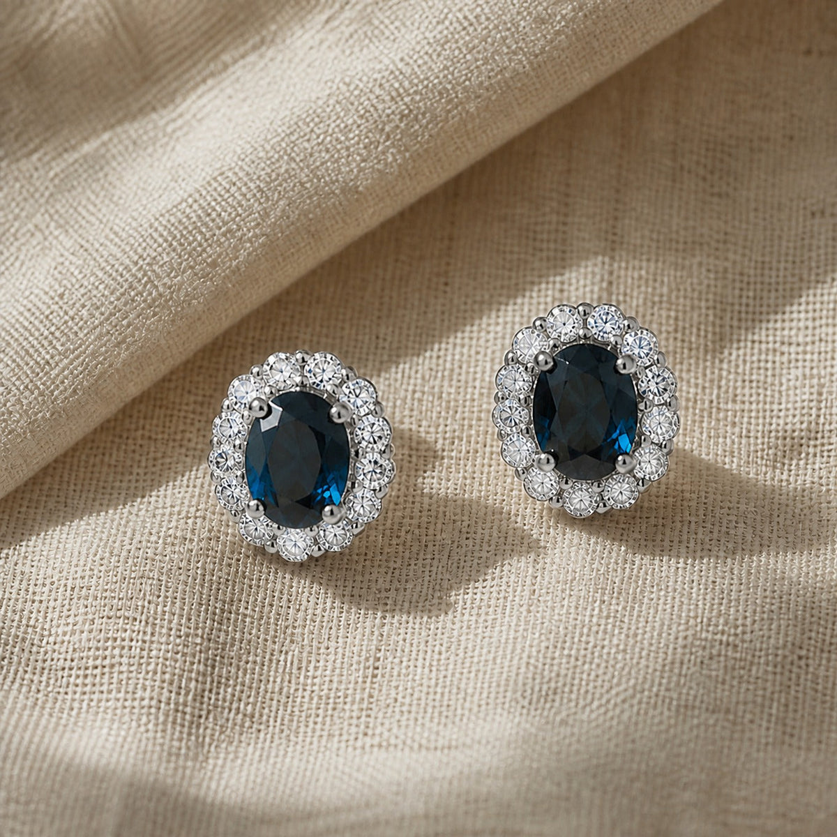 Regal Sapphire Stud Earrings