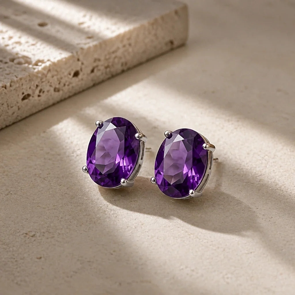 Round Edge Stud Earrings