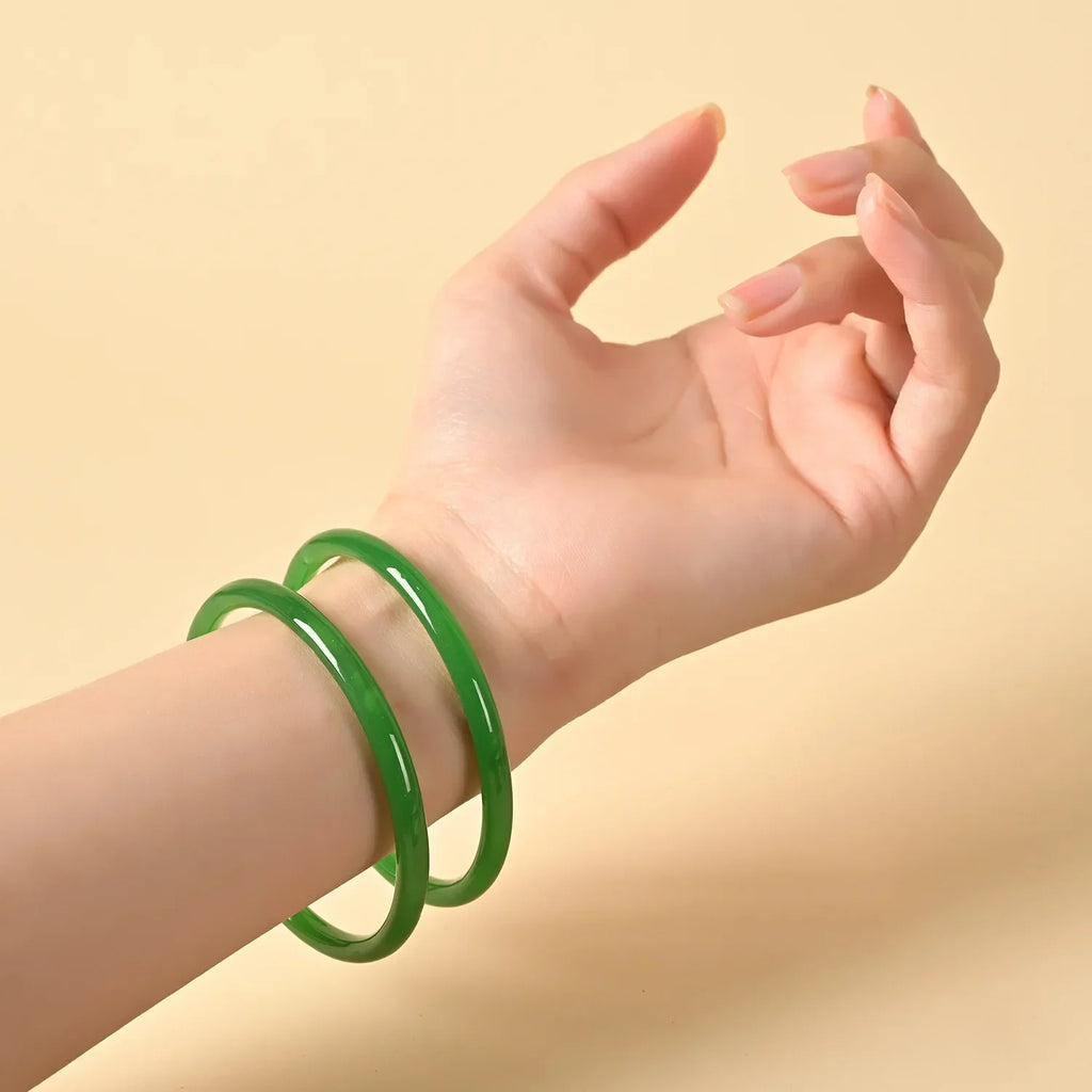 Polished Glass Jingle Bangles