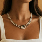 Antique Lustre Pearl Gold Necklace